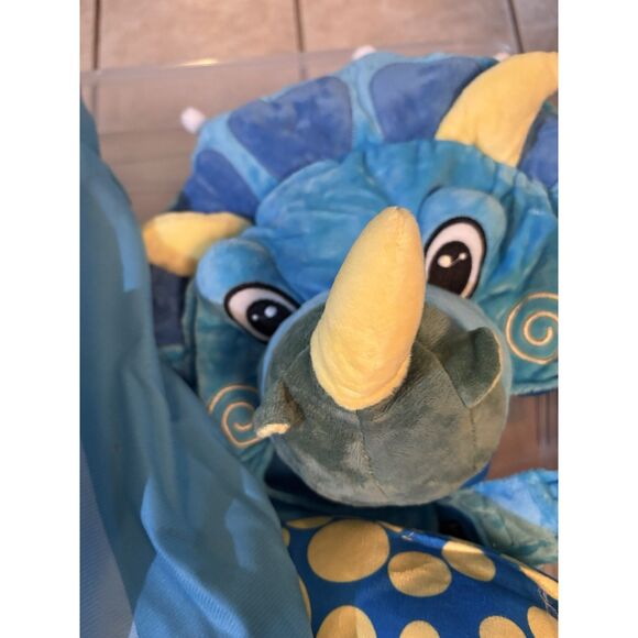 Child DINOSAUR w/ DINO EGG Halloween Costume (Sz S- 5-7 years) TRICERATOPS Blue - Picture 4 of 6